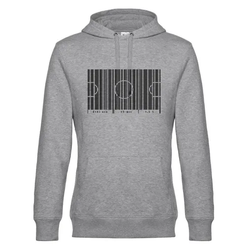 Fußballfeld als Strichcode 90 min Männer Hoodie