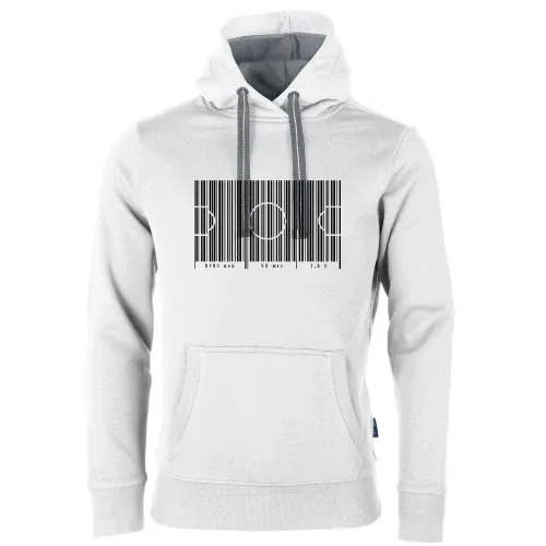 Fußballfeld als Strichcode 90 min Männer Hoodie