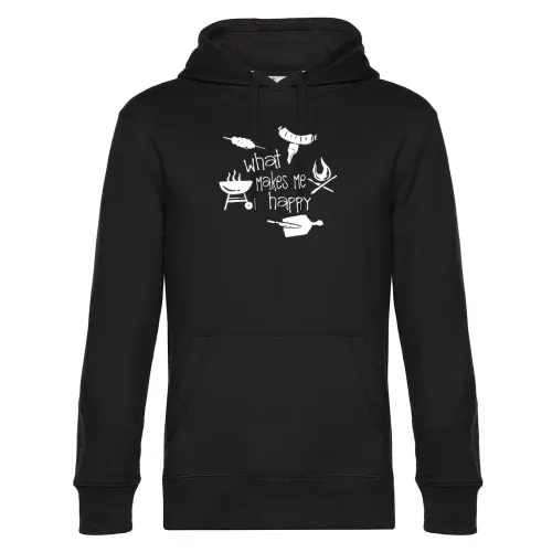 Grillen BBQ Makes Me Happy Grillmeister Griller Hoodie Männer King Hooded