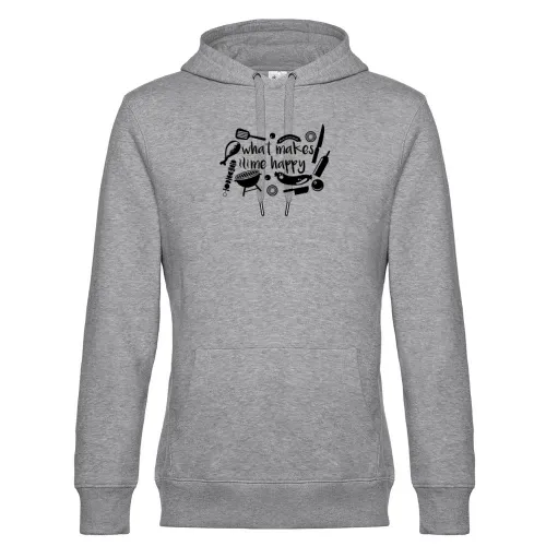 Grillmeister Grillen Griller - BBQ Makes Me Happy Hoodie Männer King Hooded