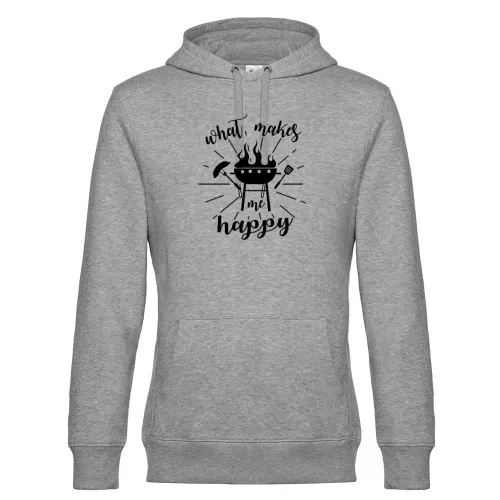 Grillmeister Grillen Griller - BBQ Makes Me Happy Hoodie Männer King Hooded