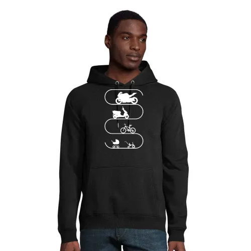 Große Motorrad Evolution Hoodie Männer Stellar Bio