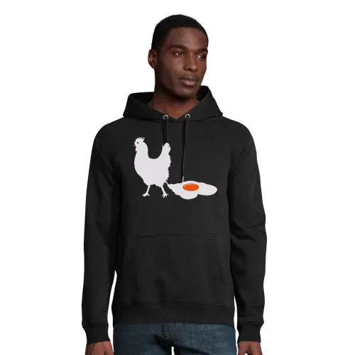 Hahn legt Spiegelei Hoodie Männer Stellar Bio
