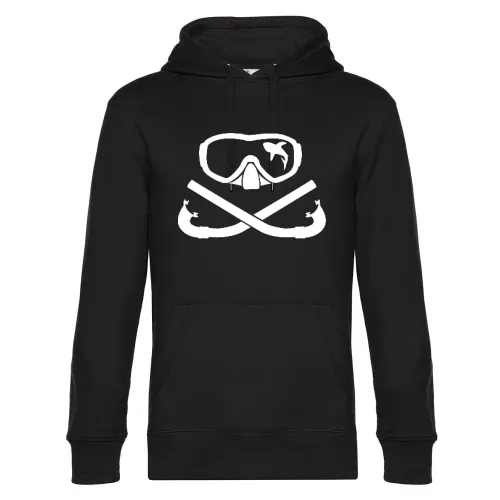 Hai in Taucherbrille mit gekreuzten Schnorchel Männer Hoodie