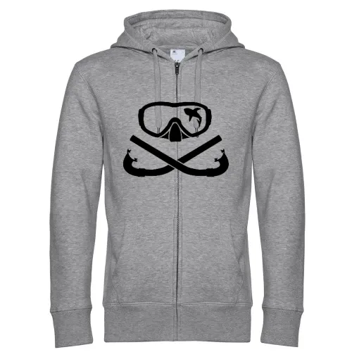 Hai in Taucherbrille mit gekreuzten Schnorchel Männer Hoodie