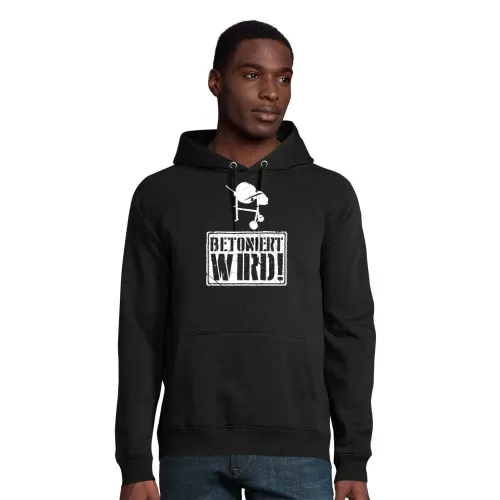 Hausbau Betoniert Wird Handwerker Betonmischer Hoodie Männer Stellar Bio