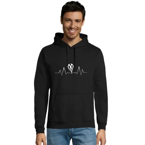 Heißluftballon Herzschlag - Ballonflug Puls Motiv Hoodie