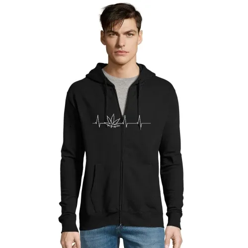 Herzschlag Cannabis Männer Hoodie