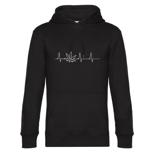 Herzschlag Cannabis Männer Hoodie