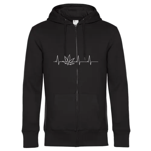 Herzschlag Cannabis Männer Hoodie