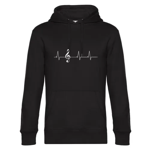 Herzschlag Notenschlüssel Männer Hoodie
