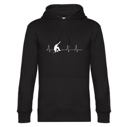 Herzschlag Snowboarder Männer Hoodie