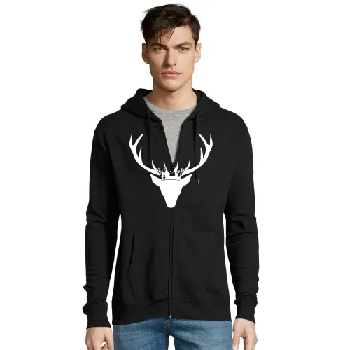 Hirschgeweih mit Krone Männer Hoodie