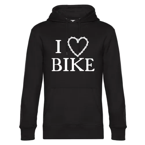 I Love Bike Kettenherz Hoodie Männer King Hooded