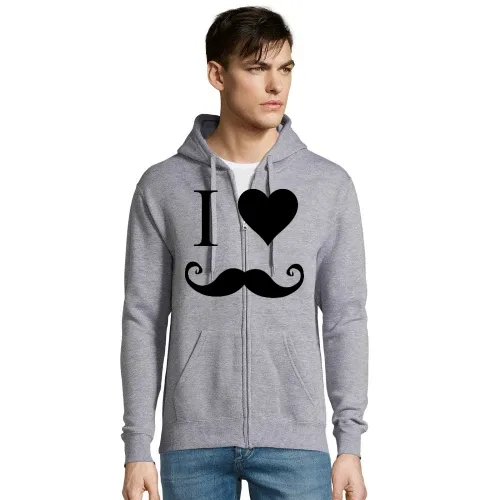 i love Moustache Männer Hoodie