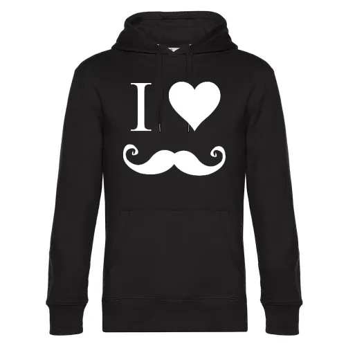 i love Moustache Männer Hoodie
