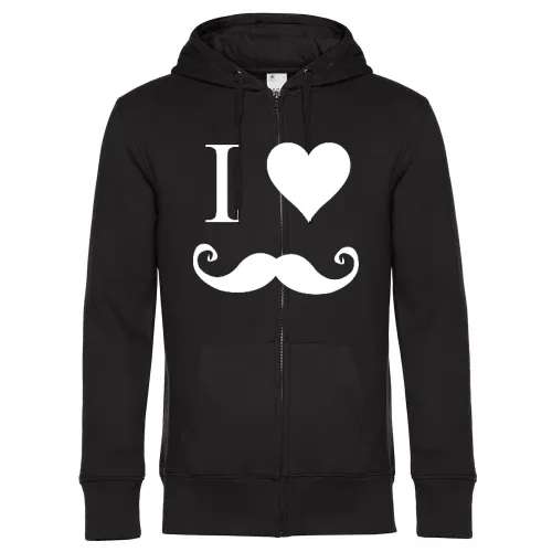 i love Moustache Männer Hoodie