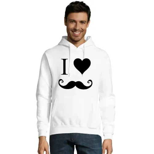 i love Moustache Männer Hoodie