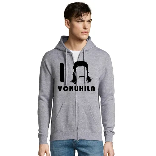 I Love Vokuhila Frisur mit Schnautzbart Männer Hoodie