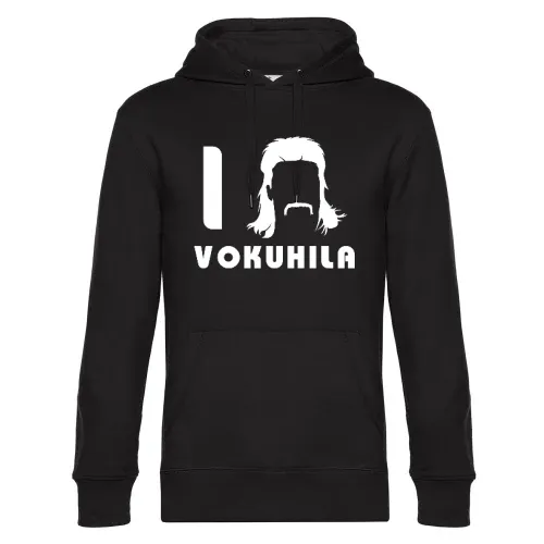 I Love Vokuhila Frisur mit Schnautzbart Männer Hoodie