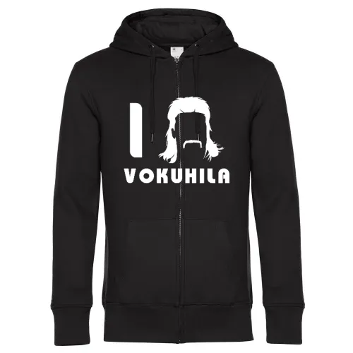 I Love Vokuhila Frisur mit Schnautzbart Männer Hoodie