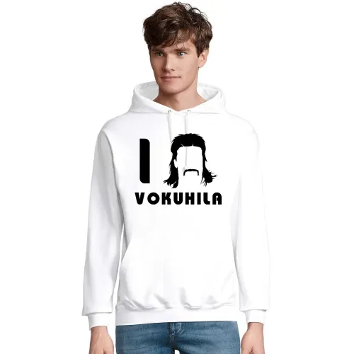 I Love Vokuhila Frisur mit Schnautzbart Männer Hoodie