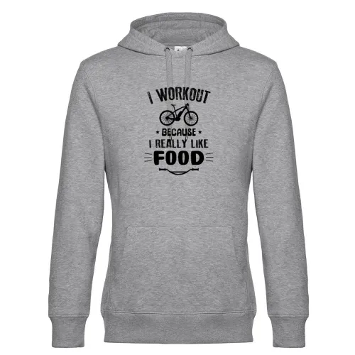 I Workout Because I Like Food Ebiker Radfahrer Hoodie Männer King Hooded