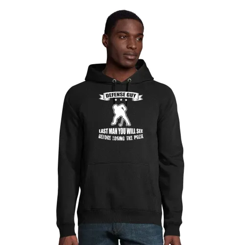 Ice Hockey Defense Guy Before Loosing The Puck Hoodie Männer Stellar Bio