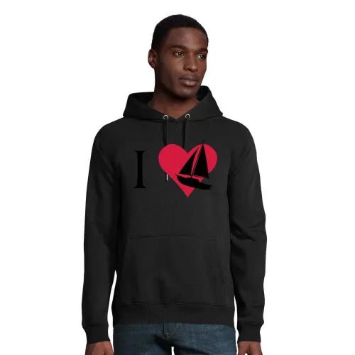 Ich liebe Segelboot Hoodie Männer Stellar Bio