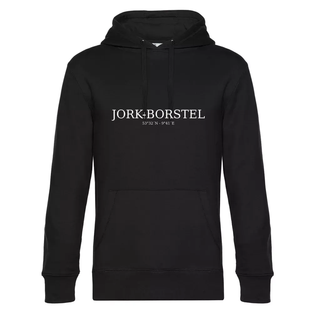  Männer Hoodie mit Aufdruck 'Jork-borstel Koordinaten'