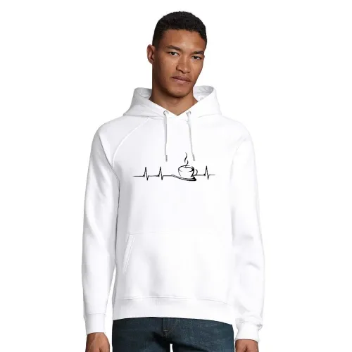 Kaffee Herzschlag Männer Hoodie