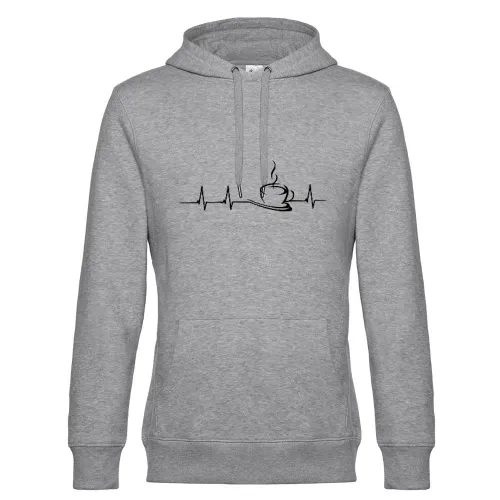 Kaffee Herzschlag Männer Hoodie