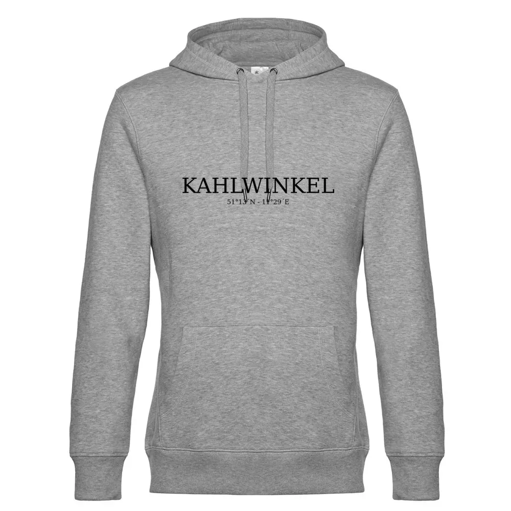  Männer Hoodie mit Aufdruck 'Kahlwinkel Koordinaten'