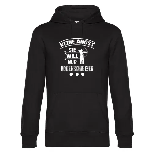 Keine Angst Sie Will Nur Bogenschießen Hoodie Männer King Hooded