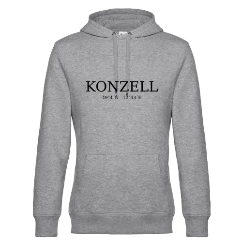 Konzell Koordinaten Hoodie Männer King Hooded