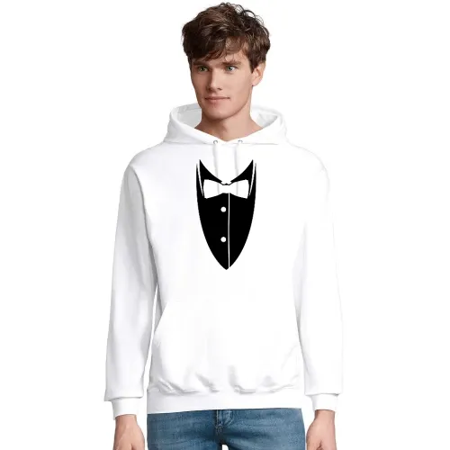 Kragen mit Fliege aus Anzug Sakko Männer Hoodie