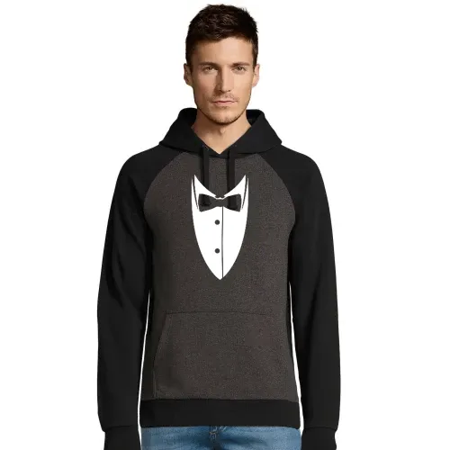 Kragen mit Fliege aus Anzug Sakko Männer Hoodie