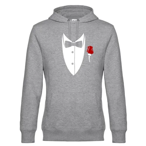 Kragen mit Fliege und Rose aus Anzug Hoodie Männer King Hooded