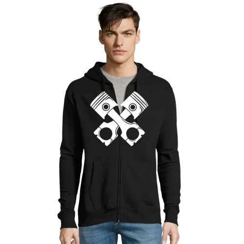 kreuzende Motorkolben Männer Hoodie