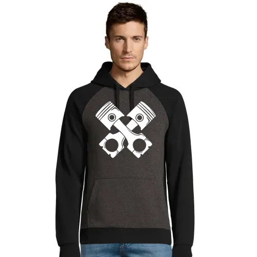 kreuzende Motorkolben Männer Hoodie