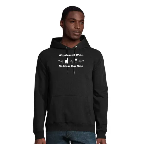 Lama Alpaka Spruch für Alpakazüchter Weintrinker Hoodie Männer Stellar Bio