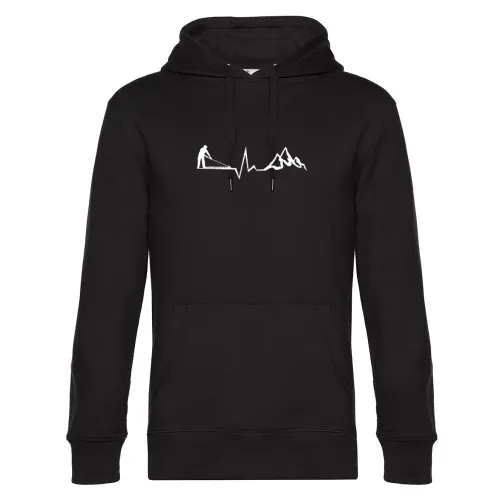 Landwirt im Gebirge Farmer Berge Herzschlag Hoodie Männer King Hooded