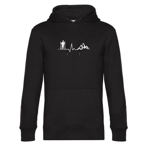 Landwirt im Gebirge Farmer Berge Herzschlag Hoodie Männer King Hooded