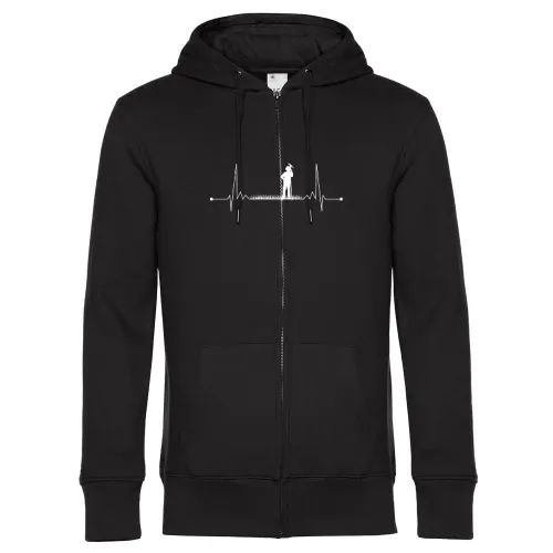Landwirt Puls Farmer Herzschlag Feldarbeiter Hoodie Männer King Zipped