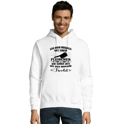 Leg dich niemals mit einem Fleischer an Hoodie Männer Snake