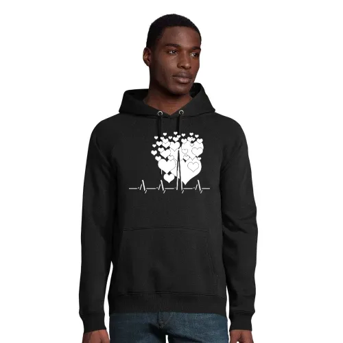 Liebe Herzschlag Hoodie Männer Stellar Bio