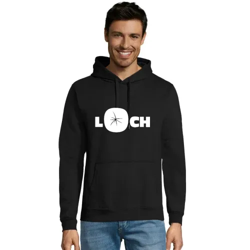 Loch im Shirt Hoodie Männer Snake