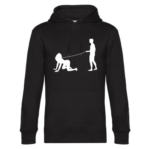 Mann geht mit Frau gassi Männer Hoodie