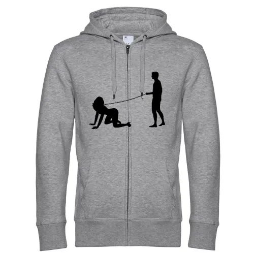 Mann geht mit Frau gassi Männer Hoodie