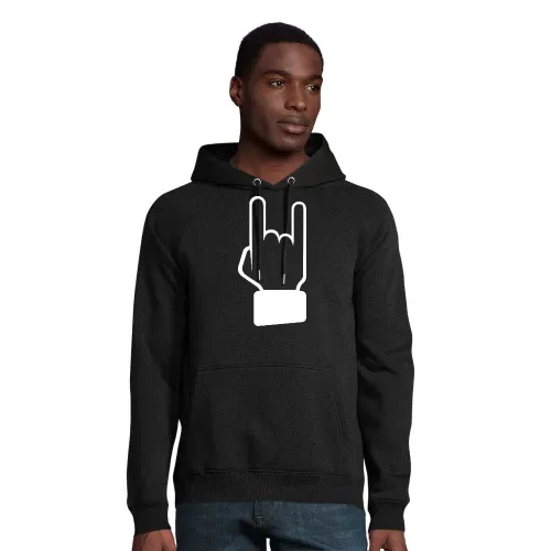 Mano cornuta Hörner gefällt mir Finger Hoodie Männer Stellar Bio